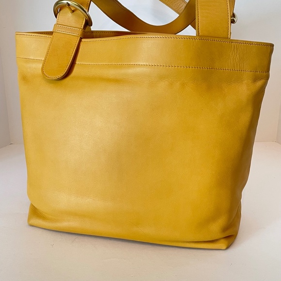 Coach Vintage Soho Lafayette 4140 Shoulder Tote Bag Chamois Yellow Leather - Picture 5 of 16